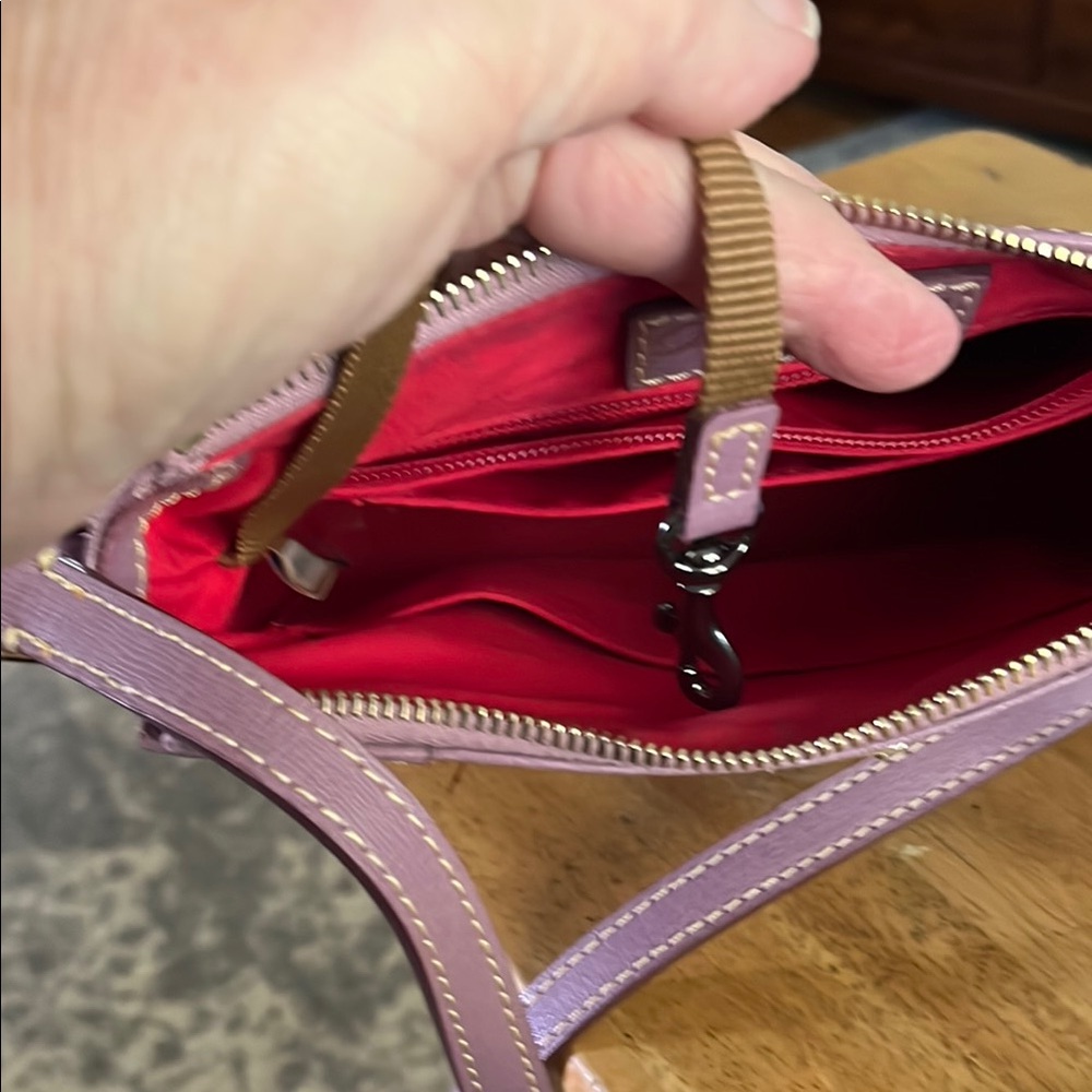 Dooney & Bourke Purple Leather Crossbody Bag - Picture 7 of 8